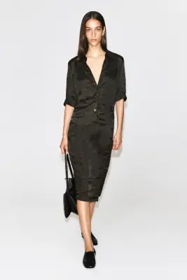 CHEMISE TEXTURÉE - BRUN — photo 2