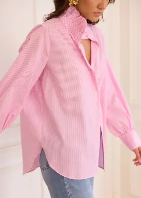 Chemise Assia - Rayé Rose Blanc — photo 5