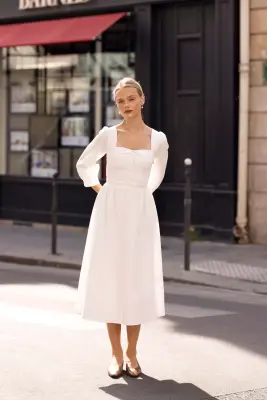 Esther Midi Dress - Bordeaux — photo 5