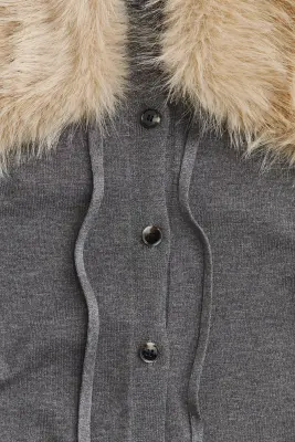MAMA Gilet avec col - Gris — photo 4