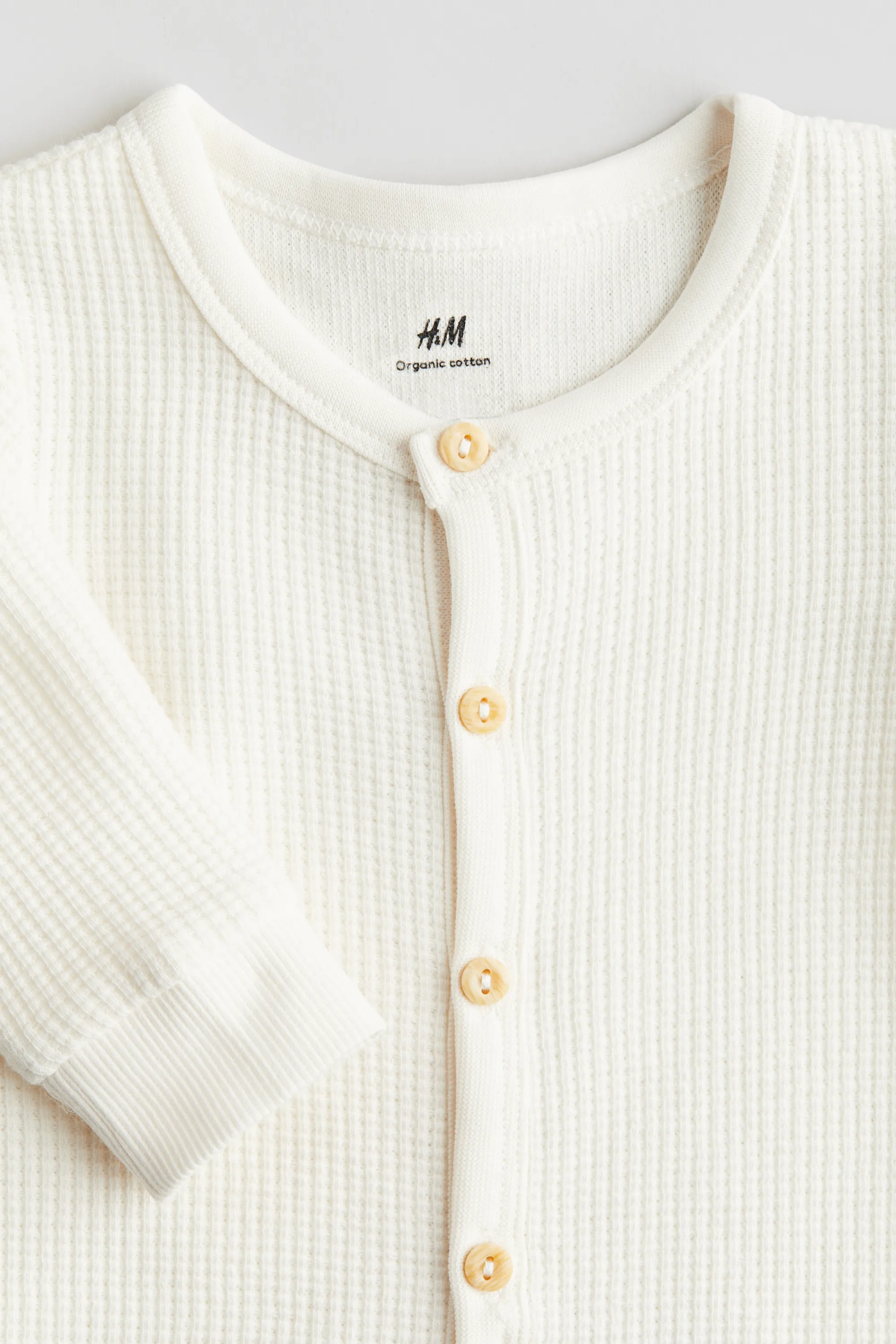 Ensemble 2 pièces en coton gaufré - Crème