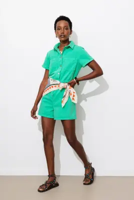 Combishort en toile Femme — photo 2