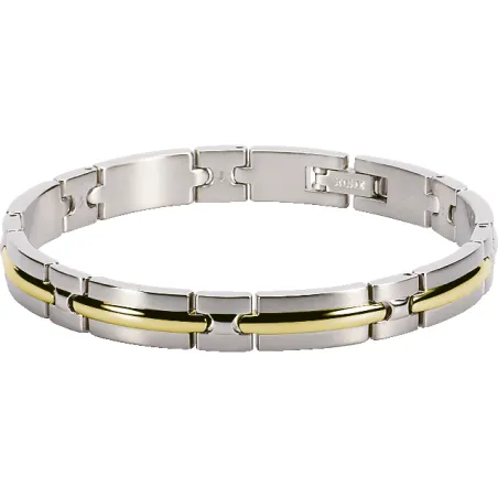 ROCHET - Bracelet TRINIDAD Acier Bicolore PVD Jaune 8mm x 21cm B042287