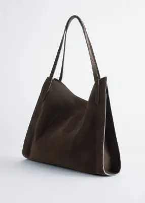 Sac cabas ouvert légèrement drapé - Marron foncé — photo 2