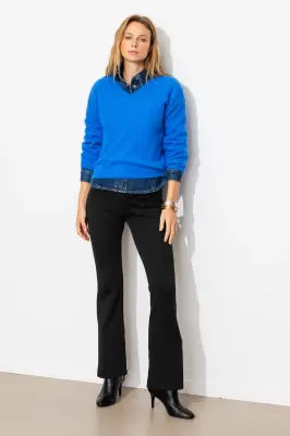 Pantalon flare maille jersey — photo 3