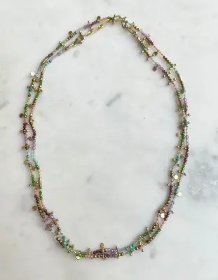 Nouveau ! ROOM SERVICE JEWELRY Collier Multitours Indian Rainbow — photo 2