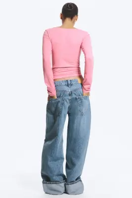 Jean baggy ample taille basse Peggy - Lake Worn - Bleu denim moyen — photo 5