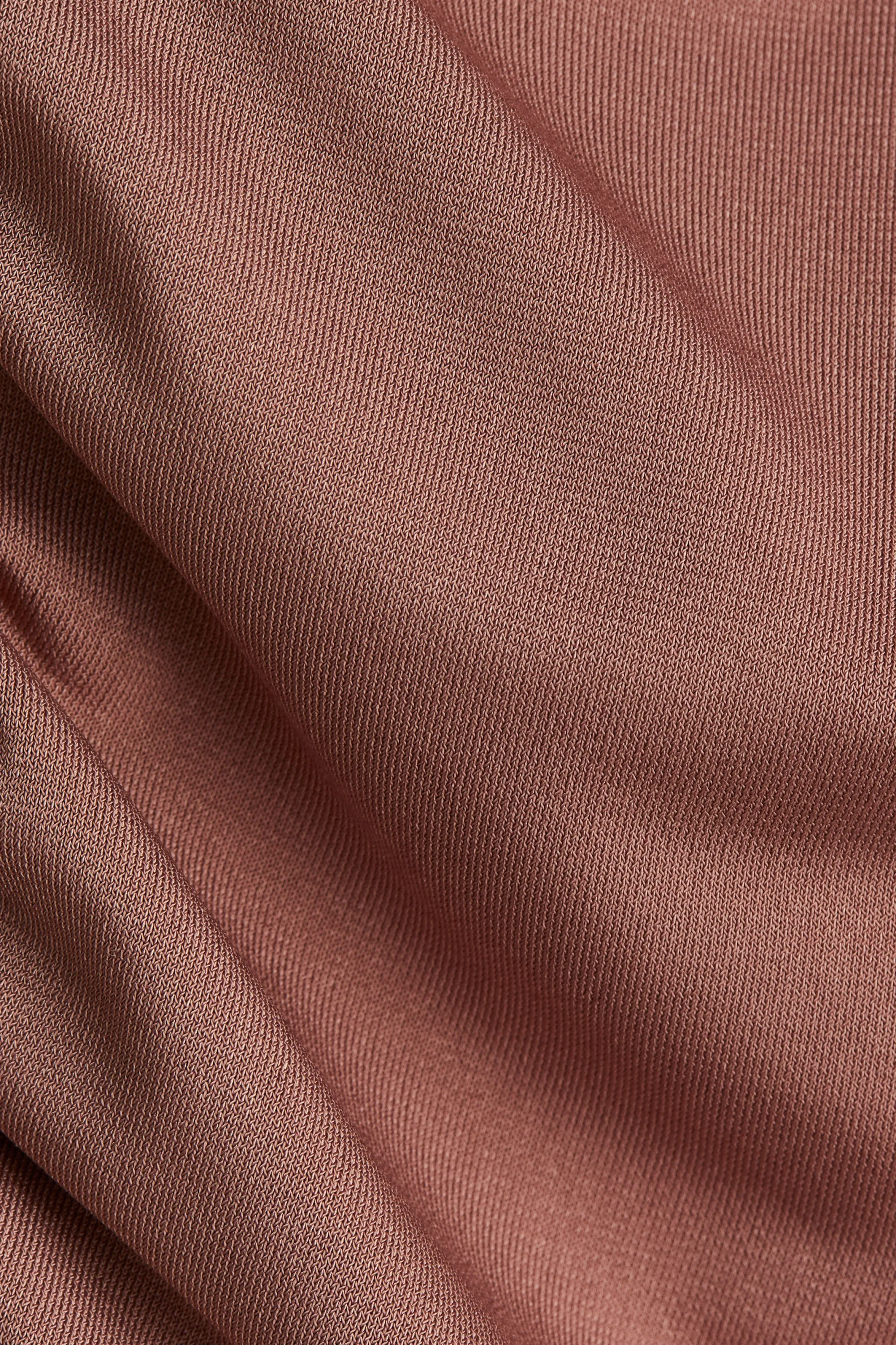 Top à effet drapé avec manches longues - Marron ancien