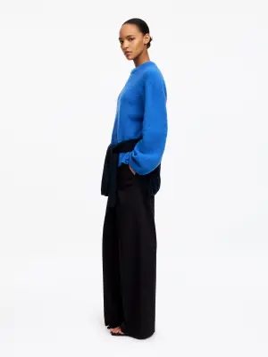 Pull en mélange de laine et d'alpaga - Bleu — photo 2