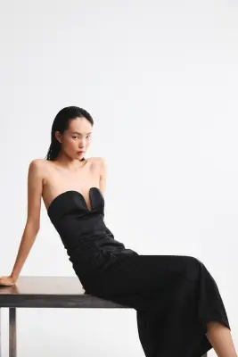 Robe bandeau ajustée - Noir — photo 3