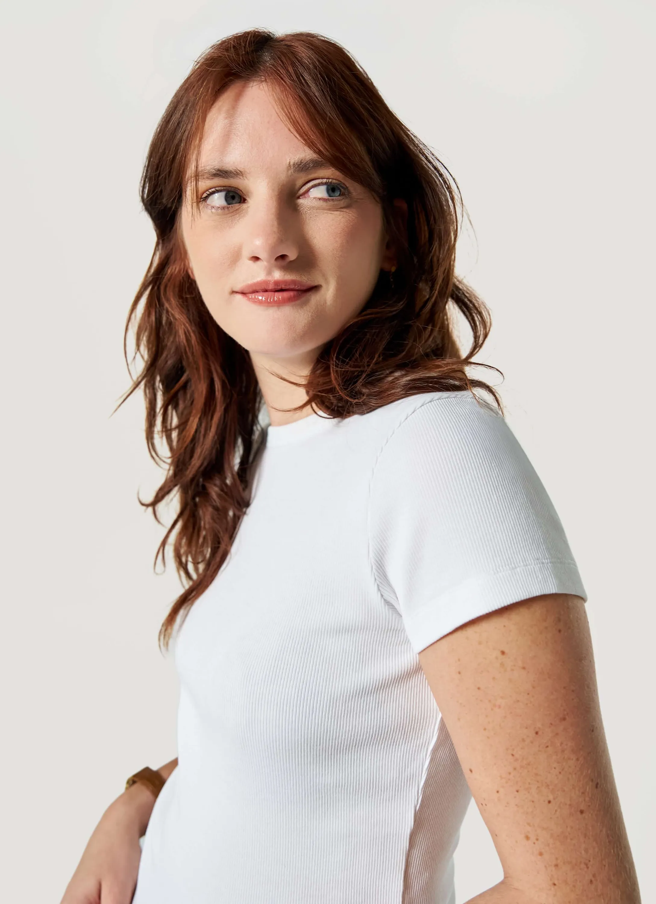 Le t-shirt côtelé - Blanc