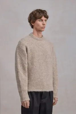 Alpaca Sweater - Beige Chiné — photo 4
