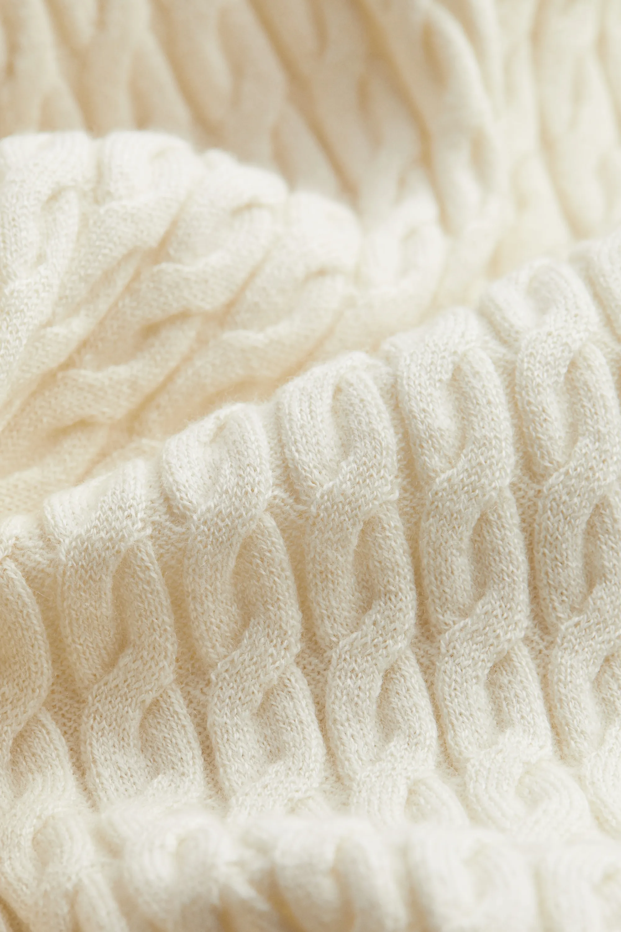 Pull en maille torsadée de cachemire mélangé - Crème