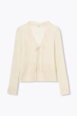 Cardigan détail dentelle Femme — photo 1