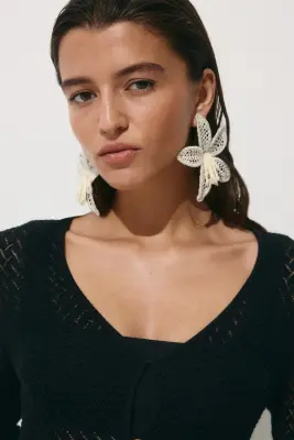 Robe de plage en maille pointelle - Noir — photo 2