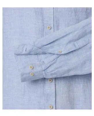 CASA MODA CHEMISE LIN ML COL MAO Bleu ciel — photo 5