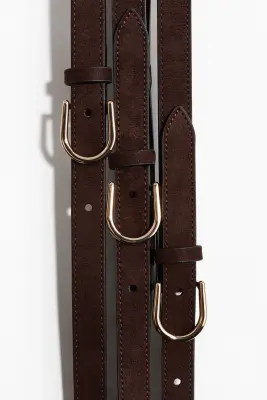 Ceinture à trois brides - Marron foncé — photo 4