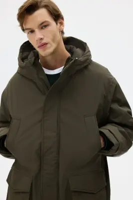 Parka déperlante matelassée - Vert kaki foncé — photo 1