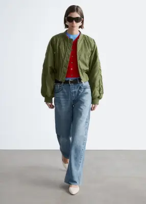 Veste style bomber courte - Vert kaki — photo 2