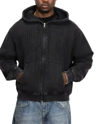 Loopback Logo Zip Hooded Sweater Moonless Night — photo 2