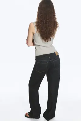 Jean bootcut ample taille basse Aura - Blue Rinse – Bleu foncé — photo 4