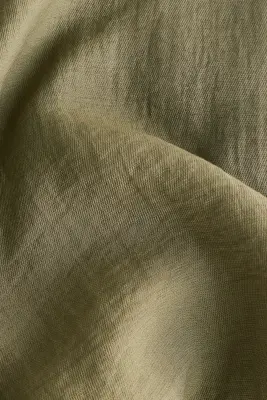 Pantalon à pan croisé en lin mélangé - Vert kaki — photo 4