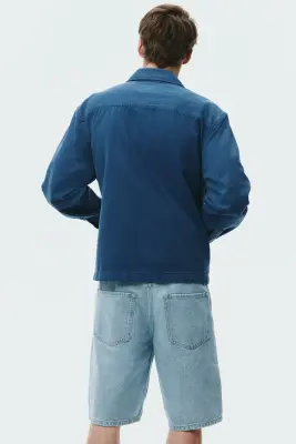 Short Relaxed Fit en denim - Bleu denim clair — photo 2