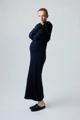 MAMA Robe en maille fine - Bleu marine — photo 4