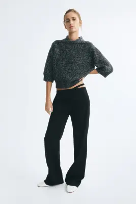 Pull à manches courtes - Noir chiné — photo 1