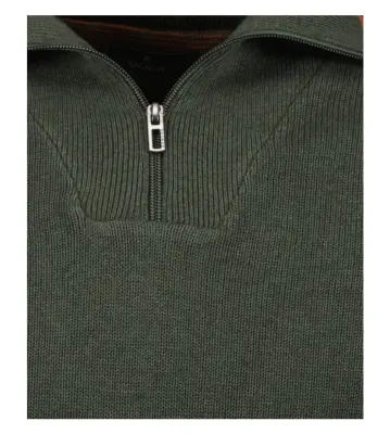 RAGMAN PULL COTON COL ZIP Kaki — photo 4