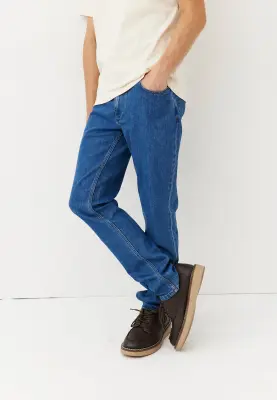 Le jean semi-slim - Bleu moyen