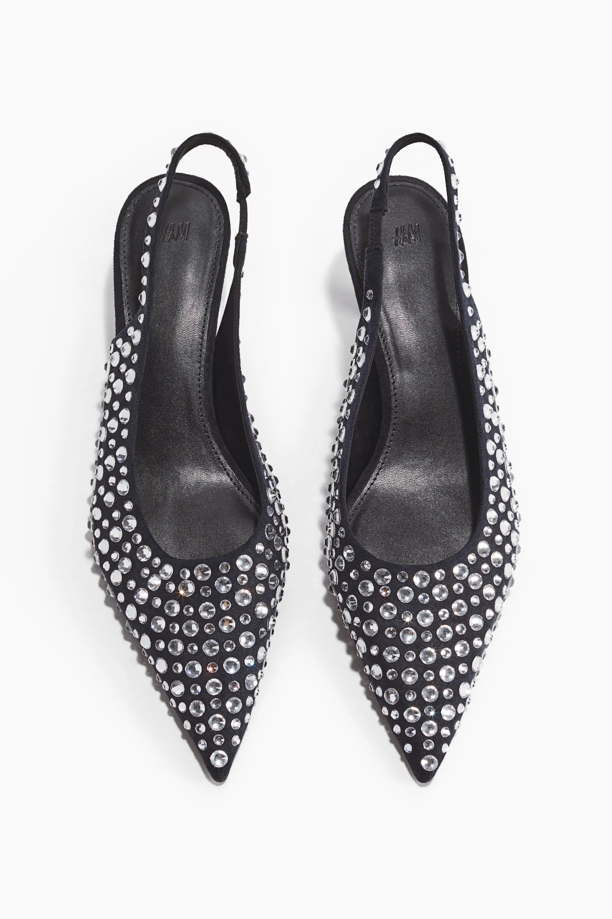 Escarpins à strass avec bride arrière - Bleu marine
