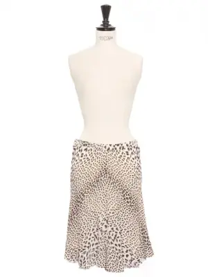 Jupe fluide en mousseline de soie blanc imprimé léopard Prix boutique 1850€ Taille 36 — photo 1