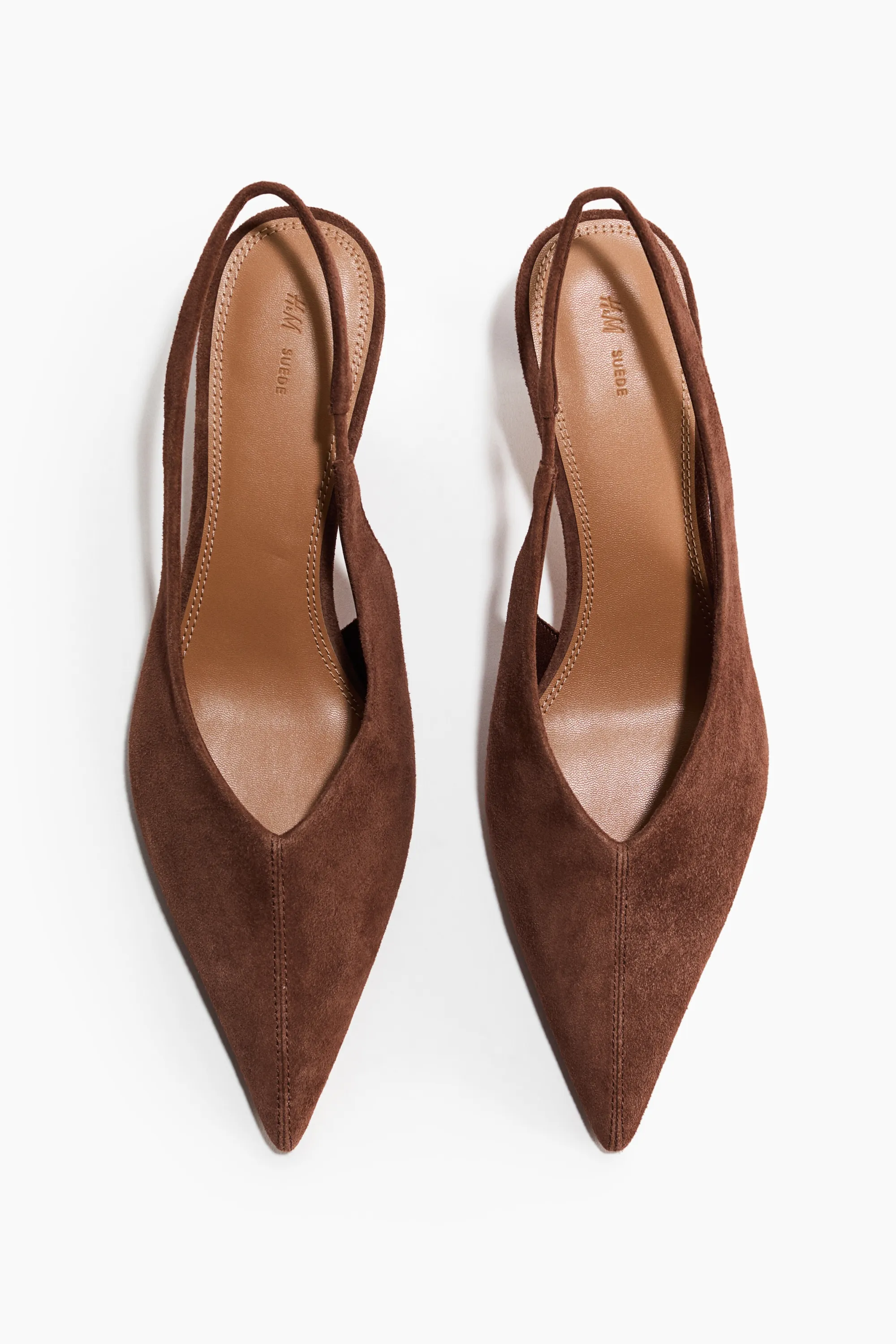 Escarpins en cuir avec talon kitten heel - Marron