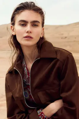 Veste en tissu enduit - Marron — photo 2