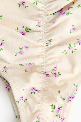 Bas de maillot Brazilian - Crème/fleuri — photo 4