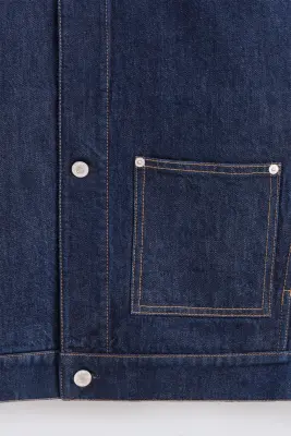 VESTE-CHEMISE EN DENIM - BLEU FONCÉ — photo 5