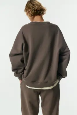 Sweat oversize - Grège foncé — photo 3