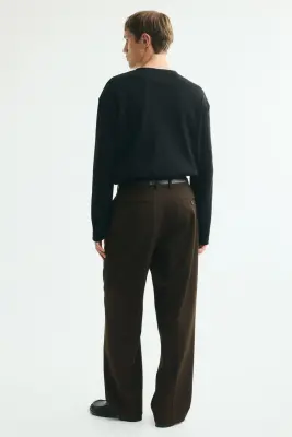 Pantalon de costume Loose Fit - Vert kaki foncé — photo 3