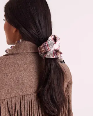 Chouchou Billy XL tartan rouge et beige