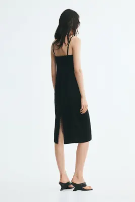 Robe moulante à bretelles fines - Noir — photo 2