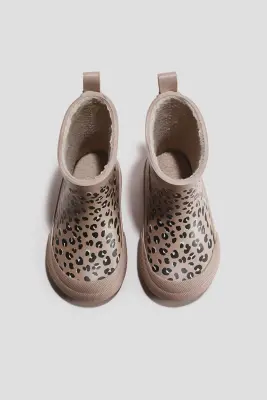 Bottes en caoutchouc - Beige/imprimé léopard — photo 1