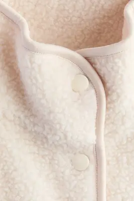 Veste sans manches en tissu Teddy bear - Beige clair — photo 3
