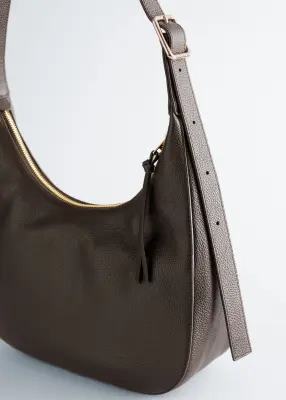 Sac à bandoulière en forme de croissant - Marron foncé — photo 3