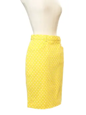 Jupe crayon taille haute jaune à pois blanc Taille 36 — photo 2