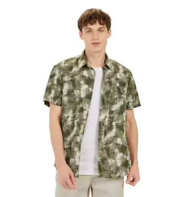 CAMEL ACTIVE CHEMISE IMPRIME Kaki — photo 3