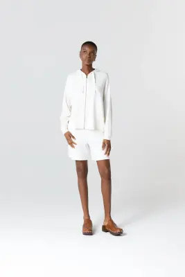 Sweat Crème Col Rond Manches Longues en Viscose / Elasthanne — photo 2