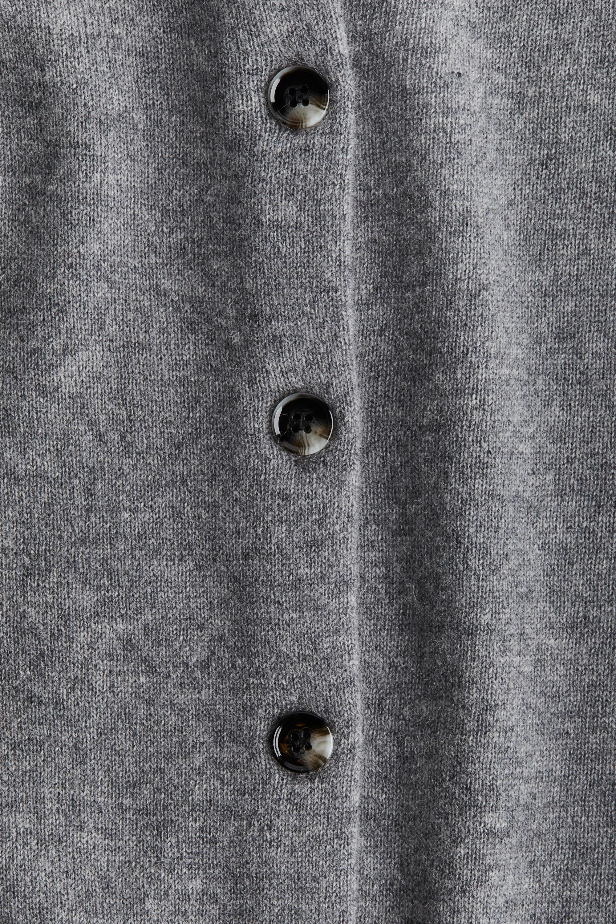 Gilet en maille fine de cachemire - Gris chiné