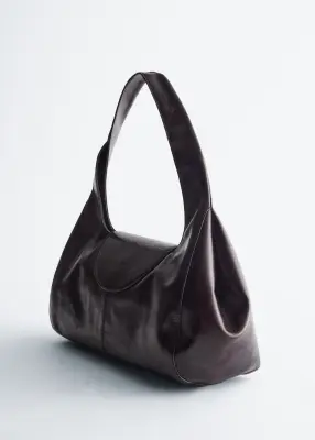 Sac porté épaule incurvé - Marron foncé — photo 3