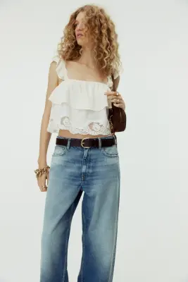 Baggy Regular Waist Jeans - Bleu denim — photo 1